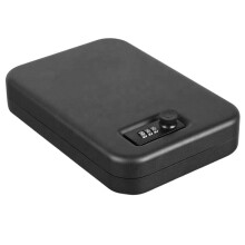 Portable Safe-Top Opening Personal Steel Travel Combination Lock Box with 1500 Pound Test Tether Cable for Car,Desk Home