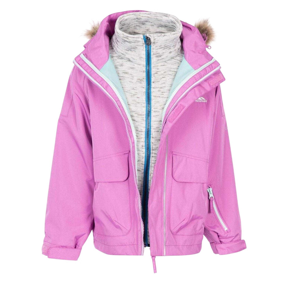 Trespass Girls Pink Plain 3 In 1 Jacket - 7-8 Years - 100% Mixed - Image 2
