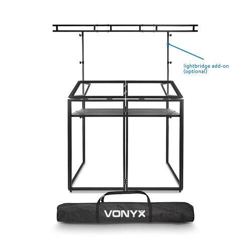 Vonyx DB3 Mobile DJ Booth Stand - Professional DJ Setup with Covers 2