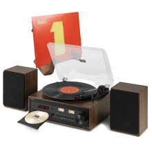 Audizio Boston Record Player with CD Player, DAB+, Speakers & Vinyl LP Stand