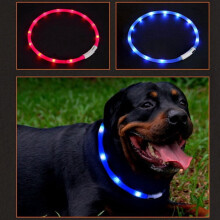 Collier pour chien LED étanche rechargeable par USB, lumière de sécurité nocturne lumineuse pour chiens de petite, moyenne et grande taille