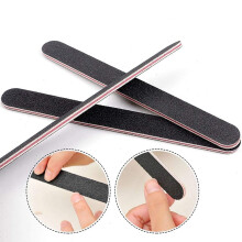 Juego de 6 limas de uñas de grano 100/180, pulidor de inmersión de acrílico y poligel de doble cara, herramientas negras para manicura y pedicura