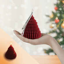 Bougies parfumées coniques en forme de sapin de Noël, aromathérapie et décoration de fête, idée cadeau (Sapin rouge) - compatibles avec les