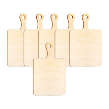 Tabla de cortar con mango, 6 piezas, para queso, para servir, de madera.