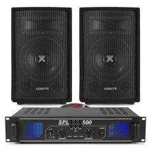 Vonyx SL8 DJ Amplifier And Speaker Package - 8" PA System 800W Party Sound