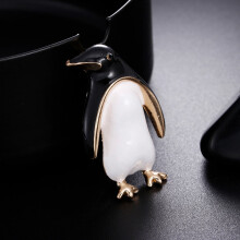 Broșe în formă de pinguin, bijuterii pentru femei și copii, pulover, eșarfă, costum, ace de rever