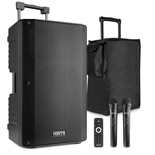 VSA700 15" Portable PA Speaker System with Bluetooth, Wireless Microphones & Bag