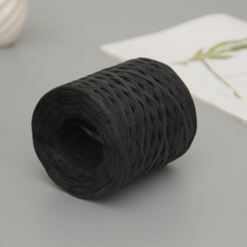 Χρωματιστό σχοινί από χαρτί raffia 80ft - Μαύρη χειροποίητη ζώνη συσκευασίας δώρων, 2