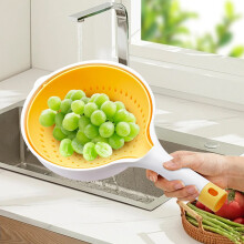 HKUKY Panier à légumes double couche, bassine, assiette à fruits, style moderne et créatif, cuisine rouge vif