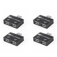 Adaptador convertidor de concentrador de carga USB 2.0 macho a dos hembras, 2 puertos, DC5V.