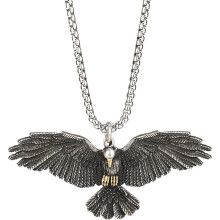 Qius Hip Hop Ketting Punk Vintage Hanger Ketting Adelaar Hanger Ketting voor Mannen