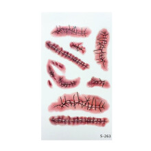 Joyfeel3D Halloween Bloederig Litteken Tijdelijke Tattoo Sticker Cosplay Body Art Make-up Decal