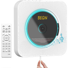 Bærbar CD-afspiller, Bluetooth vægmonteret CD-musikafspiller hjemmehøjttaler, med fjernbetjening FM-radio