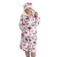 (XXL, Multicoloured) Hello Kitty Womens/Ladies Hooded Robe