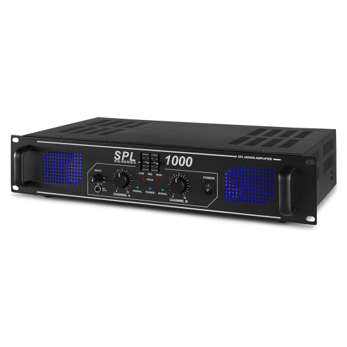 Skytec SPL 1000 PA Power Amplifier 1000W 2 Channel Audio System Amp 1