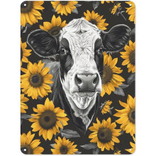 Vlinders en zonnebloemen, metalen schilderij, kunstzinnig metalen bord, vintage kunstprint, metalen ijzeren kunstposter voor thuis, woonkamer,