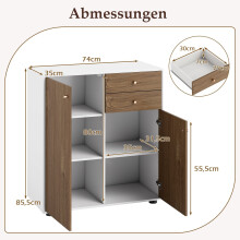 Buffetschrank mit verstellbaren Einlegeböden und Schubladen