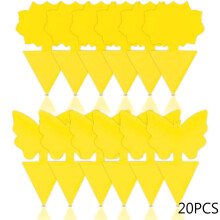 Piège à moucherons et aleurodes Yirtree pour l'intérieur et l'extérieur, double face collante jaune, paquet de 20