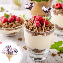 50 pics à cocktail « Love » - Brochettes en bois avec ficelle, décoration pour fruits et boissons, compatibles avec Hglyxoae, articles de fête