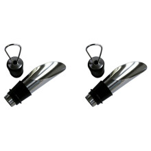 Lot de 2 bouchons à vin en acier inoxydable, verseurs et égouttoirs en métal pour bar et maison. Bouchons à vin et à champagne.