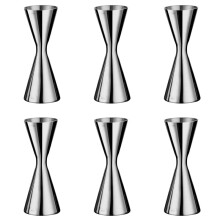 6X Cupán Tomhais Cruach Dhosmálta, Croiteoir Fíona, Barra Dúbailte, 45Ml