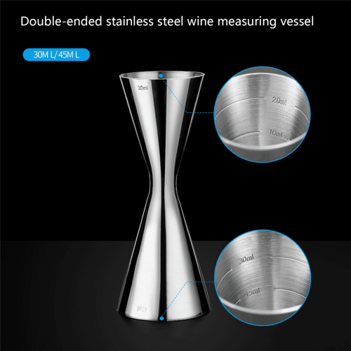 6x rustfrit stål målebæger dobbelt bar vin cocktail shaker jigger 45 ml 1