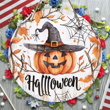 WinysinHalloween Pompoen Deurbordje Muurdecoratie Hangende Decoratie Halloween Muurdecoratie Hanger voor Huisdecoratie Kenmerken: