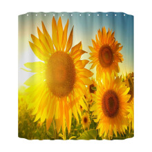 XIUH Waterdichte douchegordijn van 70x70 inch met 12 plastic haken, robuust, machinewasbaar (donkerblauw)