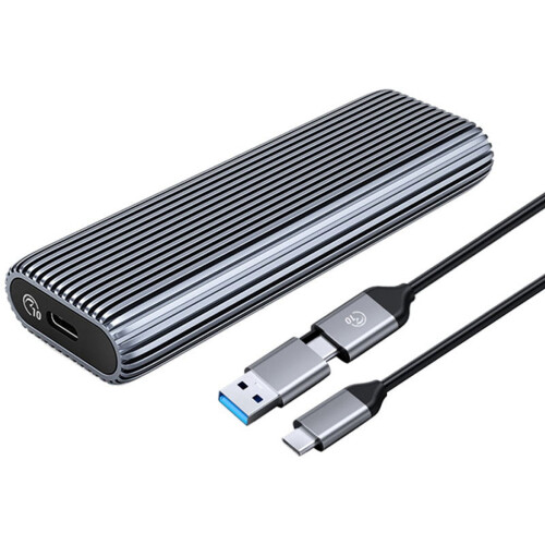 Περίβλημα SSD M.2NVMe, θήκη αλουμινίου 10Gbps χωρίς εργαλεία, υποστήριξη UASP, PCIe Type C,
