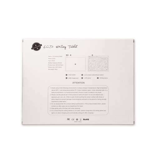 Tablet de escrita LCD para a temporada escolar, 16 polegadas, quadro de desenho colorido, recarregável, tablet eletrônico para escrita à mão, 1