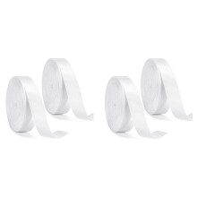 4 Stück weiße Bänder, 15 mm x 22 m, zum Basteln, Geschenkverpacken, für Ballons, Nähen, als Seidenband zur Tortendekoration