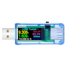 USB teszter DC digitális voltmérő ampermérő feszültség ampermérő detektor mobil töltőjelző kék
