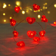 Guirlande lumineuse LED rouge en forme de cœur (78,7 pouces), décorations pour la Saint-Valentin, chambre, mariage, fête d'intérieur, Noël,