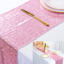 Pailletbordløber 30,5 cm x 180 cm Metallisk glimmerbordløber Glitterdugløber til fest Babyshower Bryllup Jul Fødselsdag