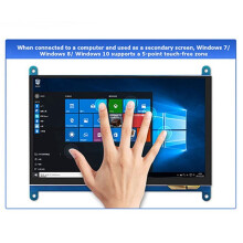 Monitor Táctil de 7 Pulgadas para Raspberry Pi 5, 4, 3 y B+, Resolución 800x480 IPS, Ajuste Perfecto e Interfaz Compatible con .