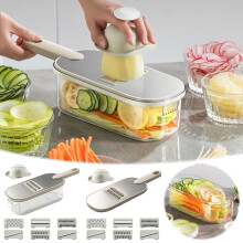 Jacenvly Home Decor Liquidación Cortador de verduras multifuncional Cocina Hogar Cortador de rábano rallado grueso en juliana Decoración de pared