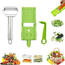 Bocqde Multifunctionele Dunschiller Set, Roestvrijstalen Groentesnijder & Rasp, Compatibel met Keukengereedschap - Opruiming!