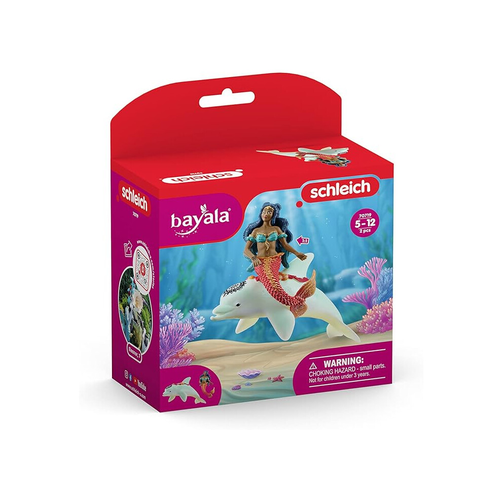 Photos - Action Figures / Transformers Schleich Bayala - 2PC Isabelle the Mermaid and Dolphin Playset - Fantasy Fairy Toys for Kids Ages 5+ | Unicorn Figurine, Fan 