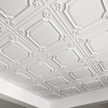 Paneles de Techo de PVC 12 Piezas en Relieve Acústicos 605x605mm Blancos