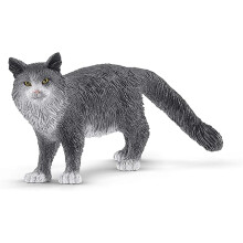 Schleich Farm World - Maine Coon Cat Toy Figurine - Kids Ages 3+ | 13893 | Farm Animal Figurine, Realistic Animal Toys, Barn Toy for Kids 3+