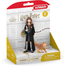 Schleich Harry Potter - 2Pc Hermione Granger & Crookshanks | 42635 | Harry Potter Figurine, Wizarding World Figures