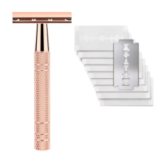 Double Edge Safety Razor for Women, with 10 pcs Safety Razor Blades