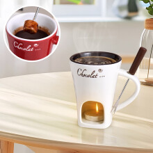 Zestaw garnków do fondue na czekoladę, ser, słodycze (1 sztuka) Miniaturowe ceramiczne kubki do fondue – idealne na randkę, urodziny i prezent