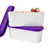 Set mit 2 Wiederverwendbaren Eiscremebehältern, Je 1,6 Liter - Ideal für Selbstgemachtes Sorbet, Joghurt oder Gelato