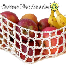 2er-Pack Hängende Obst-Hängematte mit Haken - Makramee Unterbau Gemüse-Bananenkorb, Handgewebter Boho Obsthalter