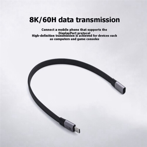 USB4 Short USB C to USB C Full Function Cable 80Gbps Data 8K Display PD 240W Fast Charging Cord 0.13M