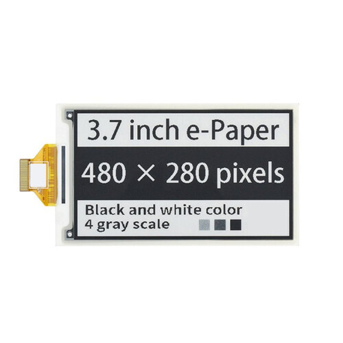 Écran E-Paper E-Ink de 3,7 Pouces, Résolution 480 X 280 Pixels, Taux de Rafraîchissement le  Rapide pour Raspberry Pi 4B/3B+/3B/2B/B+/A+/Zero/Zero
