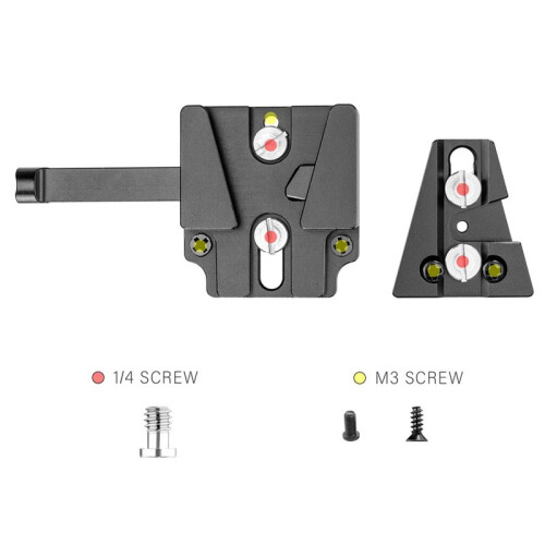 New CNC Aluminum V-Mount Base Station Quick Release Plate Arca-Type V-Lock Triangle Block Mount Plate B 2