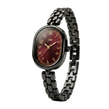(Black Red) Quartz Modern Womens Watch With Alloy Case And Jewelry Clasp Daily For Fashion
