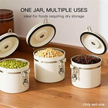 Boîtes de Café en Grains Scellées en Acier Inoxydable, avec Datte et Cuillère, Soupape D'Échappement, Réservoir de Stockage